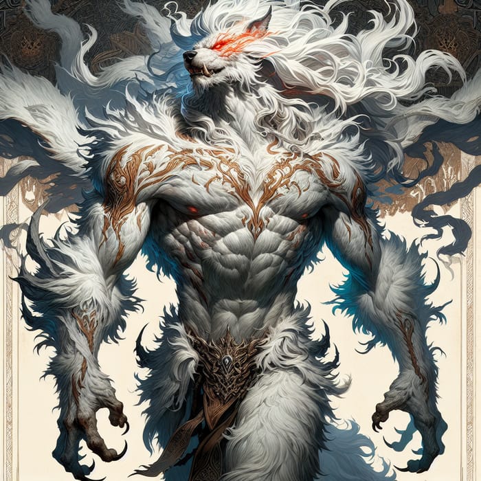 Thanaros: Majestic White Wolf of Brute Strength and Elegance