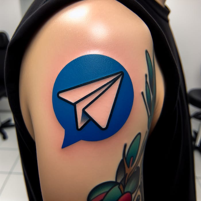 Custom Telegram Paper Plane Tattoo Design