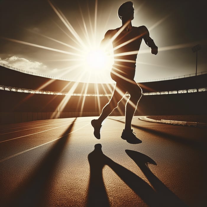 Silhouette of a Passionate Runner under Sunlight