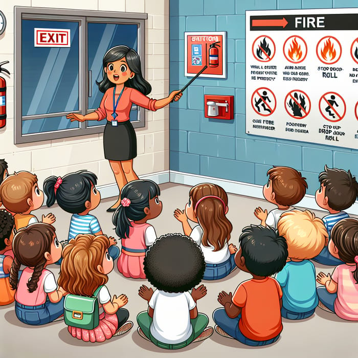 Fire Safety Classroom Lesson with Diverse Students
