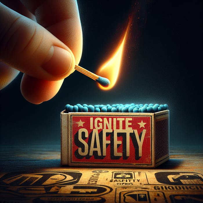 Ignite Safety - Illuminated Matchbox Flame Safety Symbol
