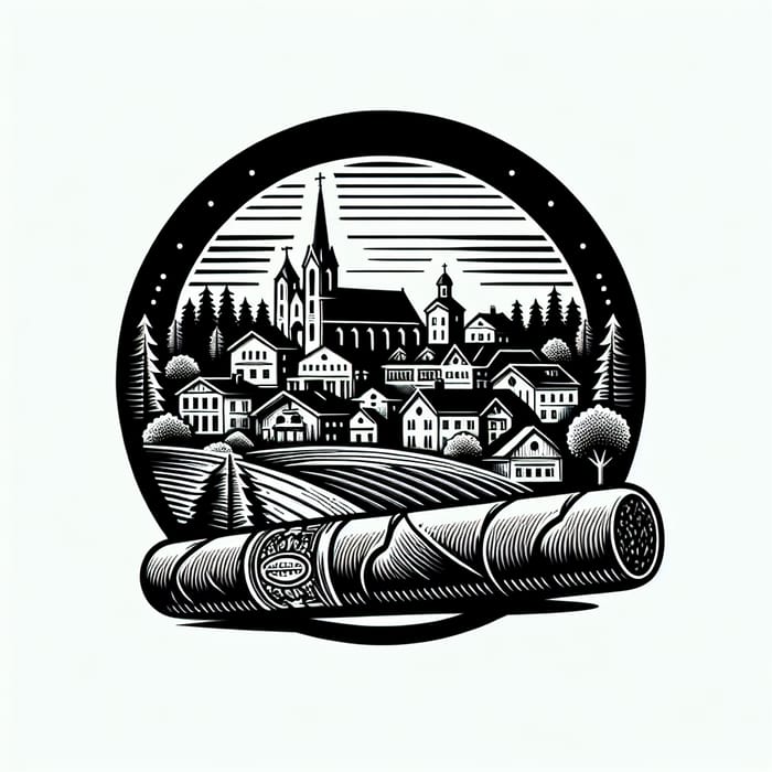 Serene Town Logo with Iconic Cigar | Handcrafted Design