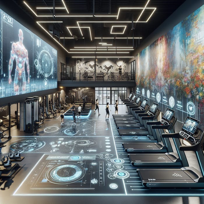 Modern Gym with High-Tech Features and Inspiring Murals