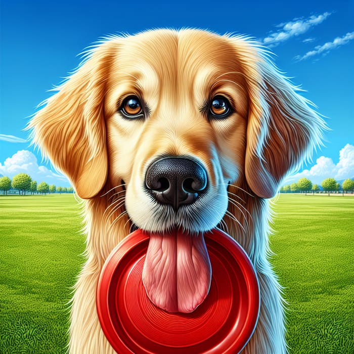 Adorable Dog with Bright Eyes Playing Happily on Green Field