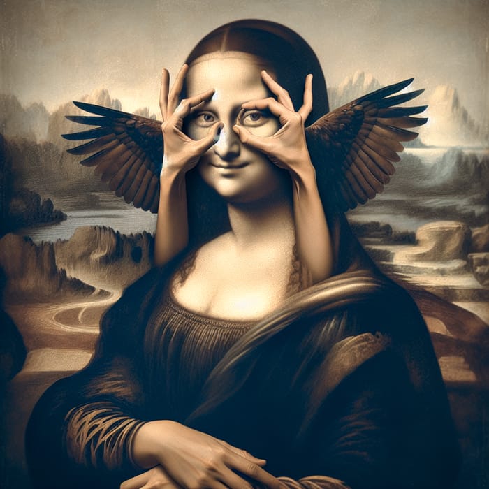Mona Lisa Eagle Symbol Interpretation - Surreal Artwork