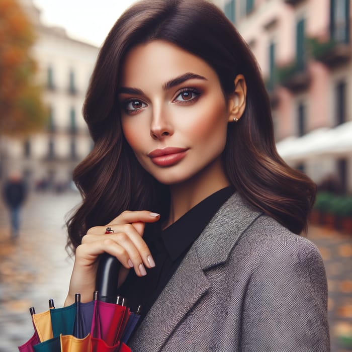 Stunning Professional Woman in Autumn City | Captivating Image