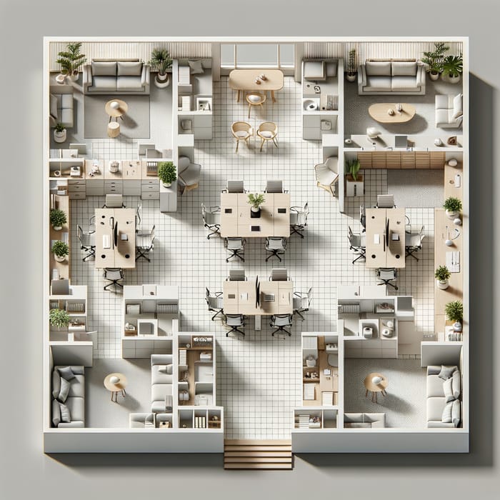 Office Floor Plan in Modernist Style | Geometric Precision