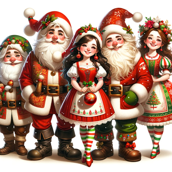 Festive Christmas Dwarves and Joyful Characters