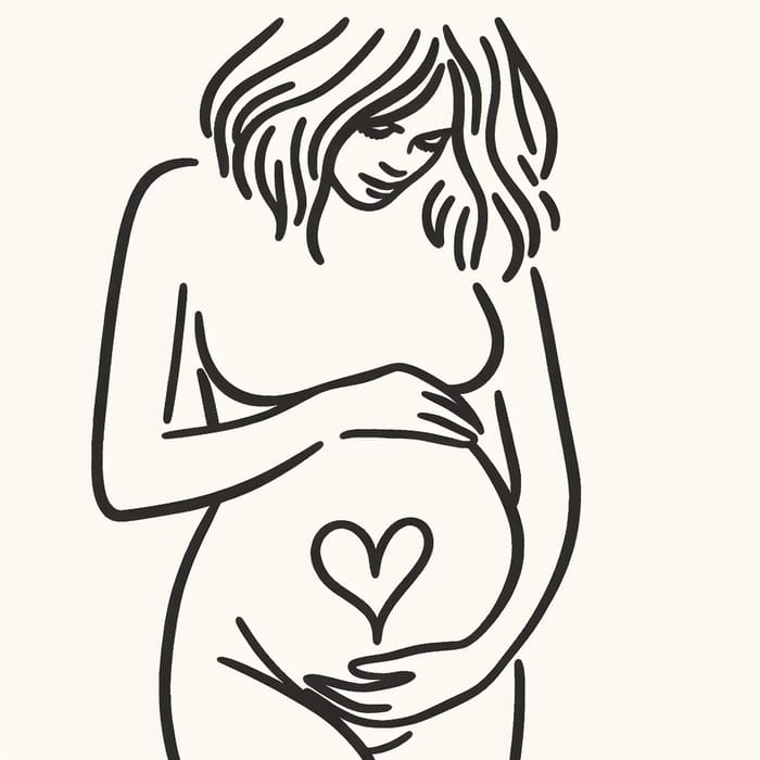 Simple Pregnancy Art | Heart Shape on Belly