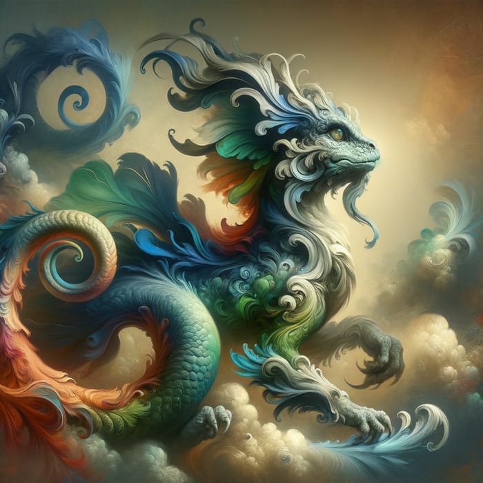 Mythical Basilisk In Rococo Art - Digital Fantasy | Ai Art Generator ...