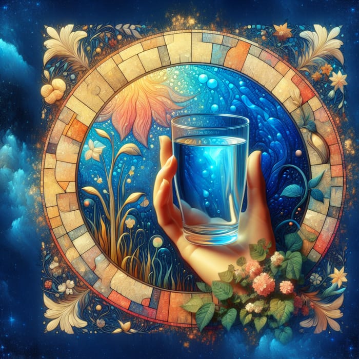 Ghibli Art Style Glass of Water - Whimsical Artistic Tribute