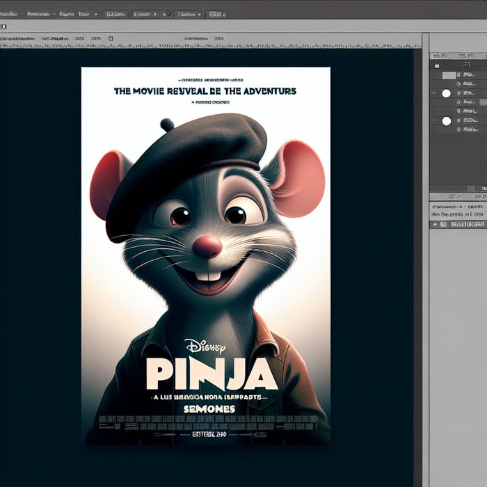 Pinja - Pixar Style Animated Movie Poster of Anthropomorphic Rat