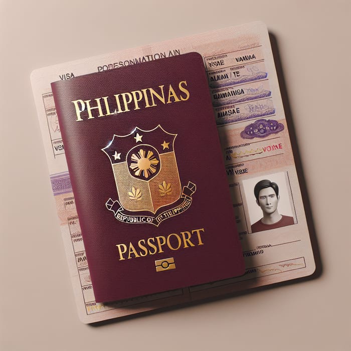 Original Philippine Passport: Golden Cover & Visa Markings
