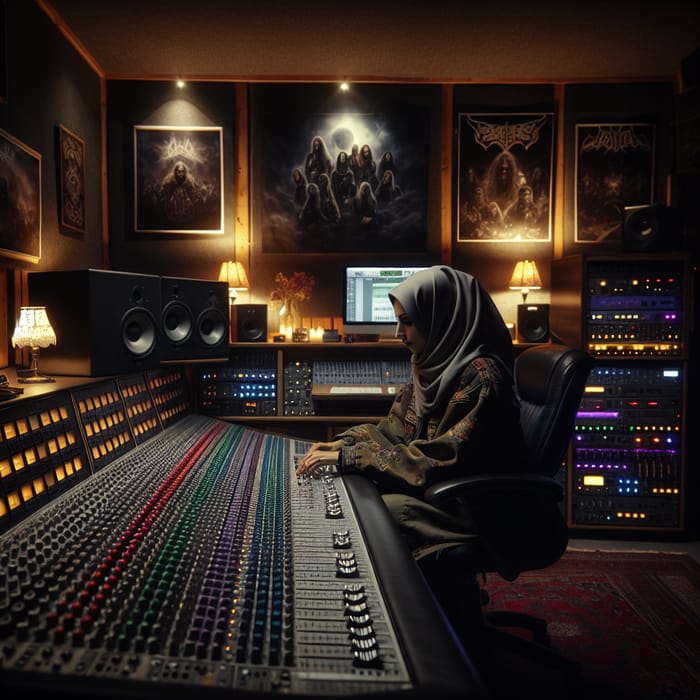Metal Music Studio Sound Engineer Mixing Music