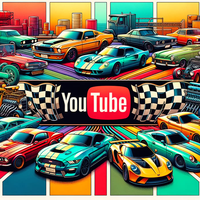 All Car Brands Spectacle in Vibrant YouTube Banner