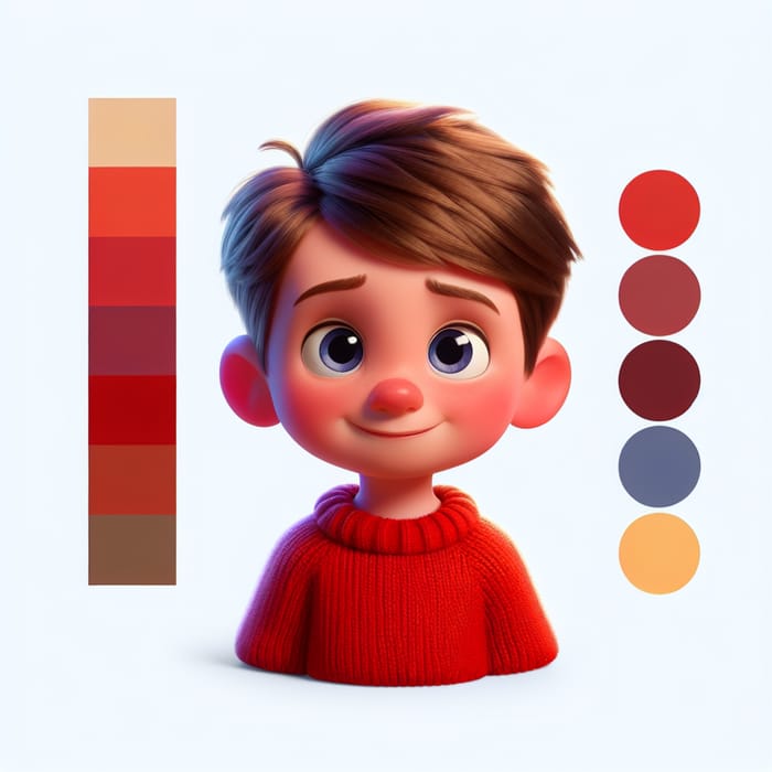 Cute Little Pixar Boy in Red Jersey