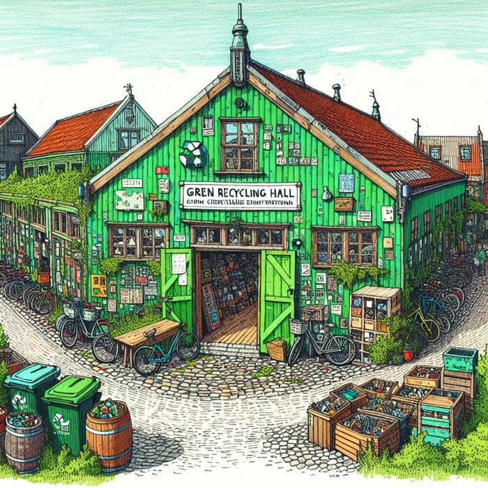 Rustic Green Recycling Hall in Christiania | Community Vibes