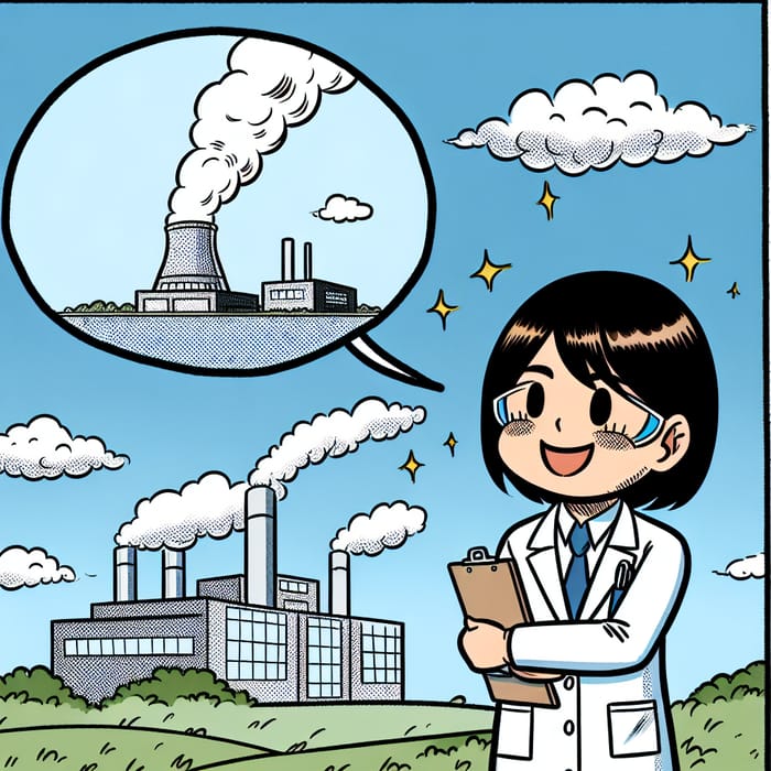 Happy South Asian Female Scientist at Safe Power Plant
