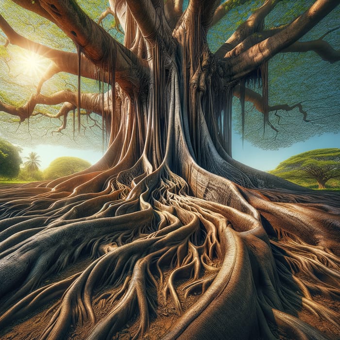 Majestic Old Tree Root System in Splendid Daylight