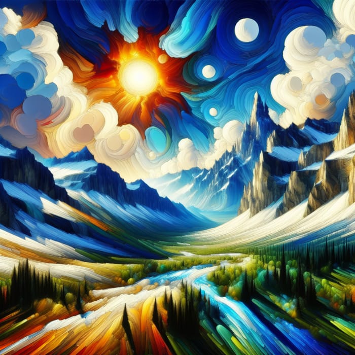 Surreal Mountain Landscape | Abstract Nature Artwork