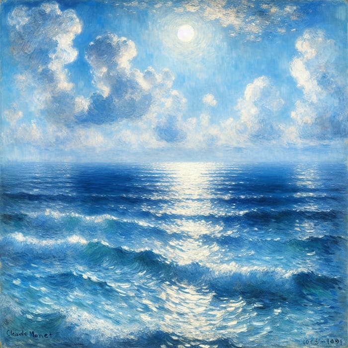 Serene Ocean Impressionist Art
