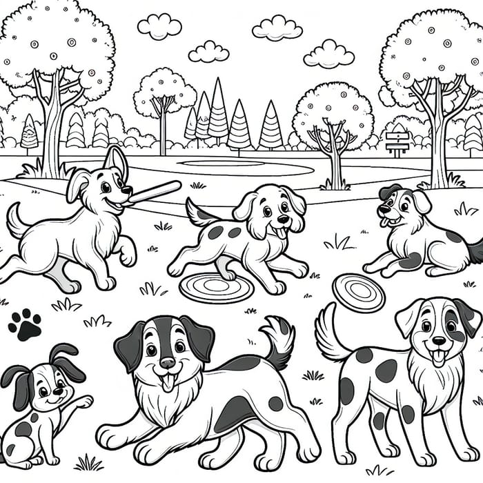 Adorable Dog Coloring Page - Best Breeds for Kids to Color