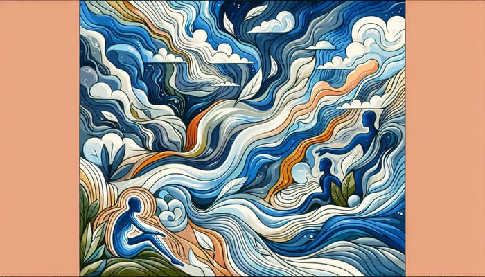 Flow of Attention and Energy: Abstract River Background