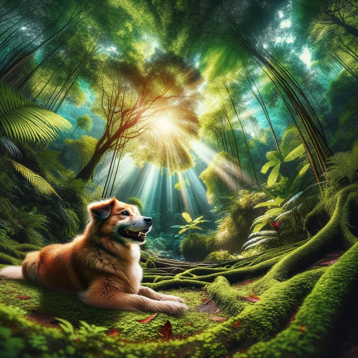 Loyal and Playful Dog in Nature - Vibrant Outdoor Scene