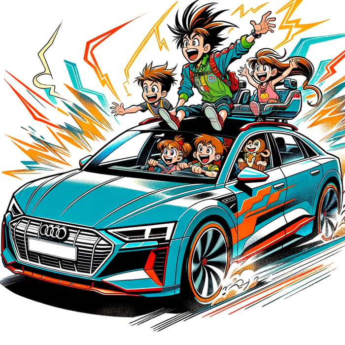 Audi e-tron GT Dragon Ball Z | Goku Family Anime Adventure