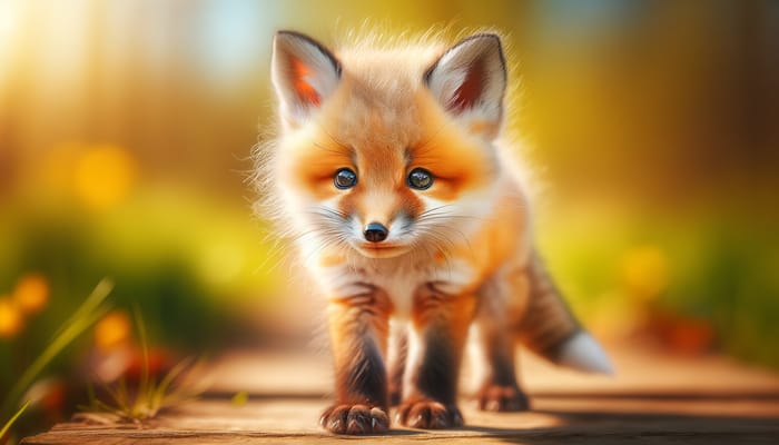 Adorable Baby Fox in Color - Captivating Wildlife Photography