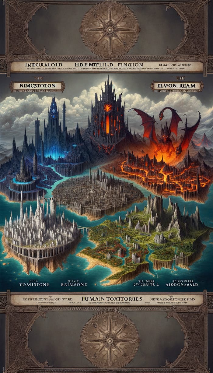 Explore the Fantasy Map of Four Unique Nations | AI Art Generator ...