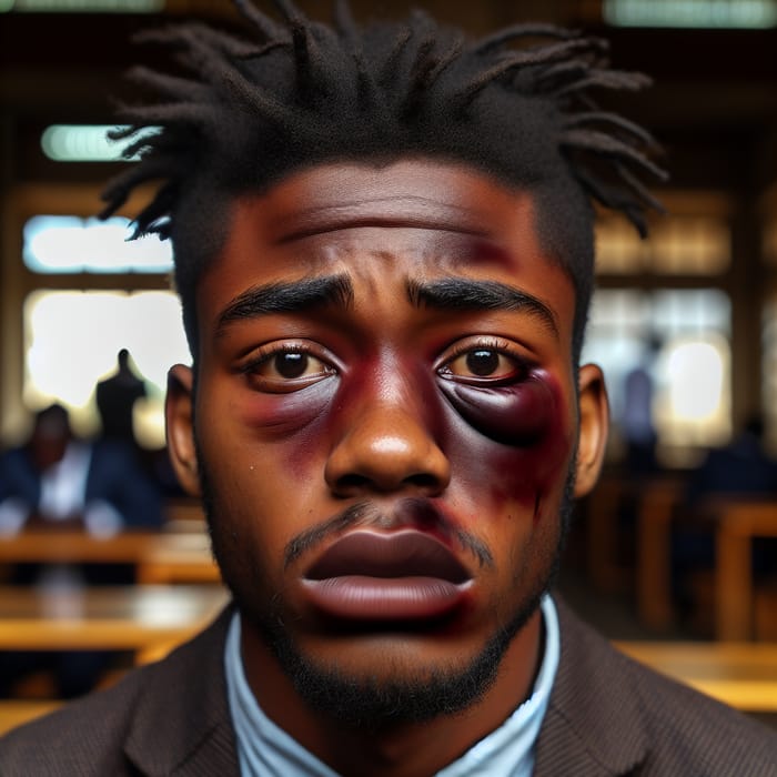 Zimbabwean Male Student, 22, with Injured Face