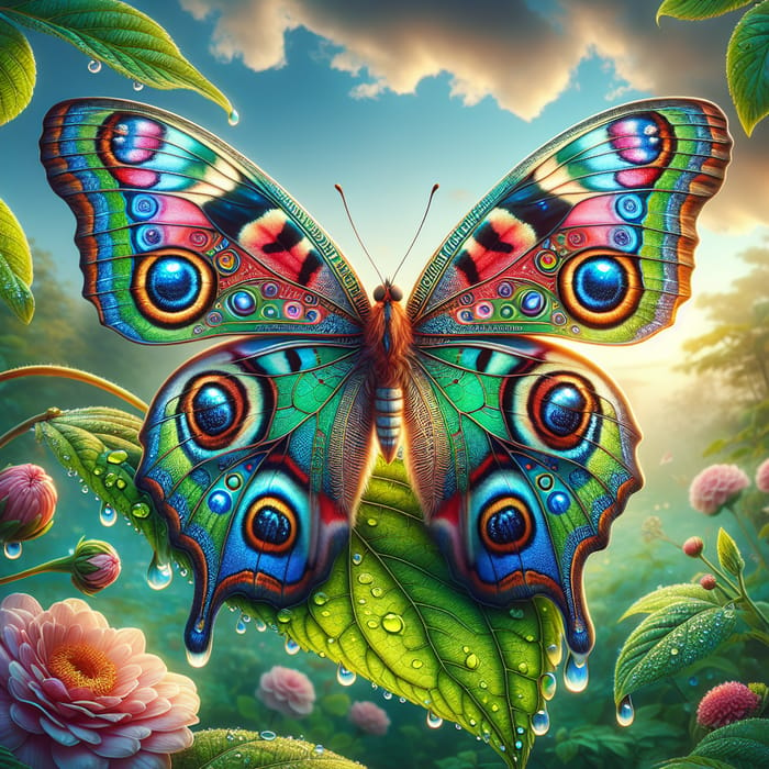 Vibrant Butterfly in Serene Garden - Nature's Artistic Palette