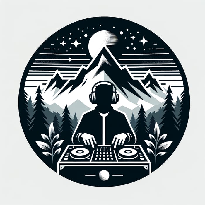 Minimalistic DJ Logo Design for North Wilderness Company | 4K Resolution in Green & Blue Shades