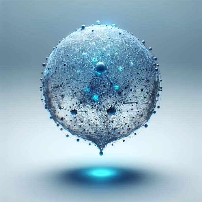 Futuristic 3D AI Network in Cobalt Blue