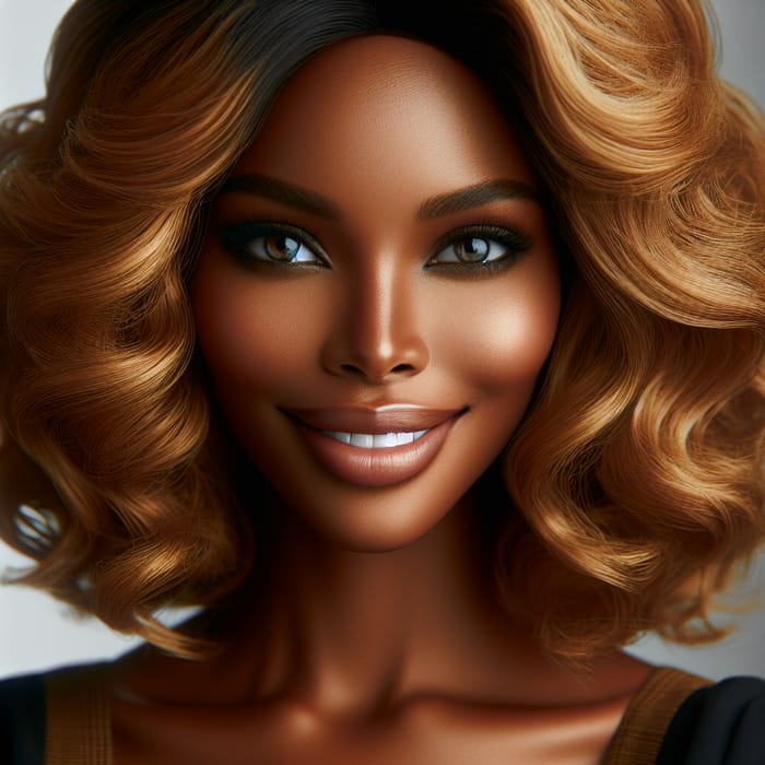 Dark Skin Woman with Golden Hair: A Portrait of Beauty