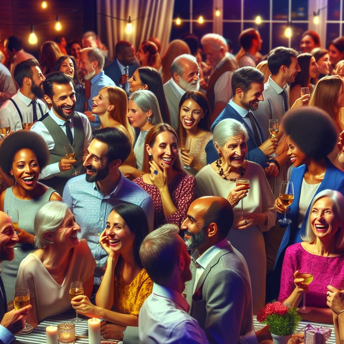 Diverse Adults Enjoying Lively Party - Joyful Celebration