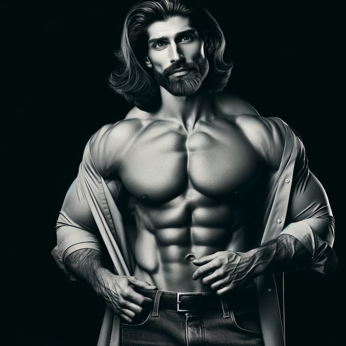 Muscular Middle-Eastern Man with Greek God Look