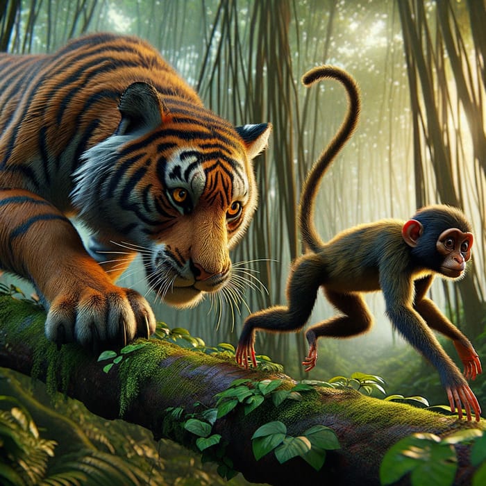 Tiger Hunting Monkey in Dense Jungle | Predator vs Prey