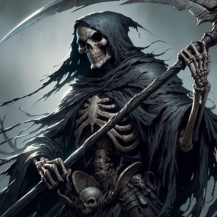 Menacing Skeleton Warrior with Scythe | Dark Fantasy Character
