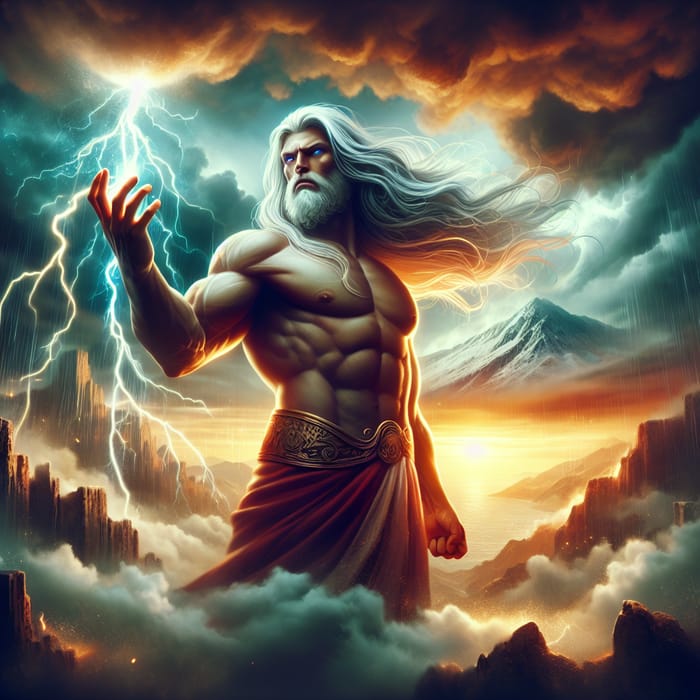 Zeus, Greek God of Thunder in Majestic Pose | Age of Mythology Art