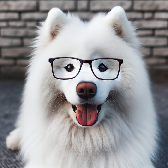 Samoyed Dog Wearing Glasses - Cute Pet Pictures