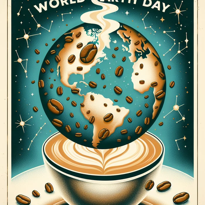 Coffee-Themed World Earth Day Poster