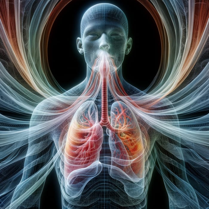 Human Respiratory System: Air Circulating in the Lungs