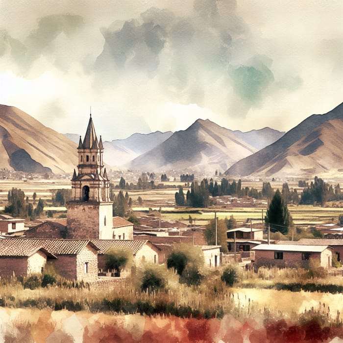 Watercolor Artist in Arequipa: Sachaca Countryside Painting