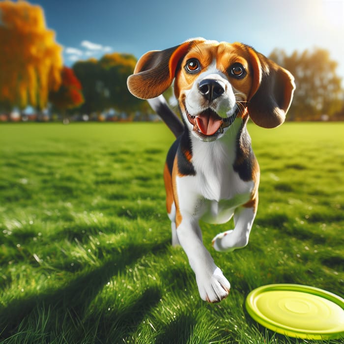 Adorable Beagle Dog Playing in a Green Park | Fun Pet Photo
