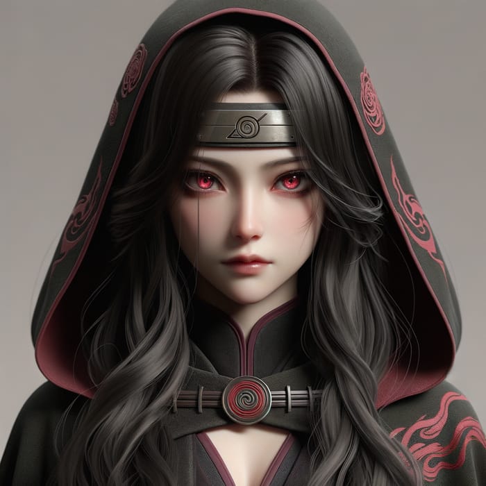 Itachi Uchiha Female - Dark-Haired Mystery with Red & Black Eyes