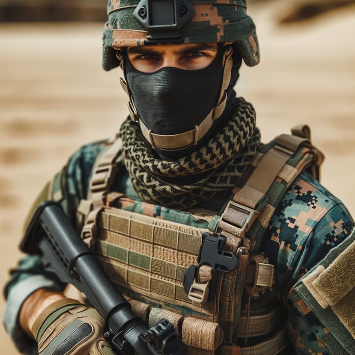 Mexican Navy Special Forces Soldier in Military Balaclava, AI Art  Generator