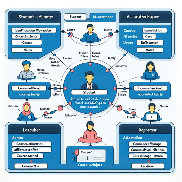 Entity Relationship Diagram for Student, Lecturer, Course, Faculty, Department