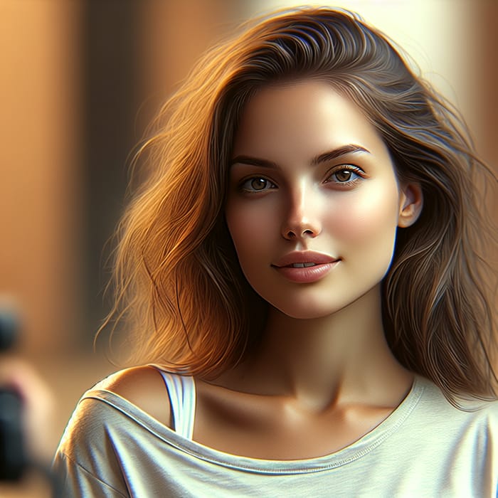 Hyper-Realistic Portrait Photo of a Natural Woman